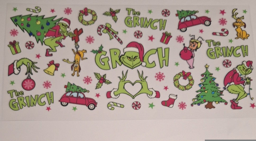 Grinch christmas 16oz libbey cup wrap