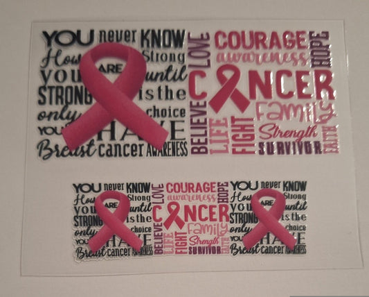 Cancer awareness pink with quote words Mini stanley keychain wrap