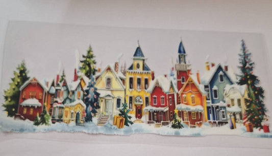 Festive houses 16oz libbey cup wrap