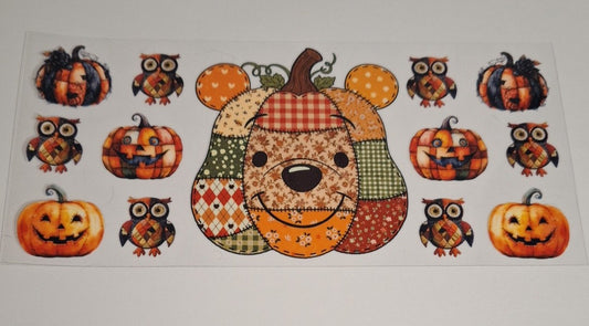 Pooh pumpkin patch 16oz libbey cup wrap