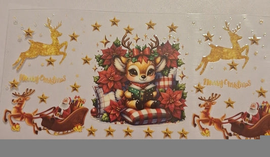 Merry christmas reindeer 16oz Libbey Cup Wrap