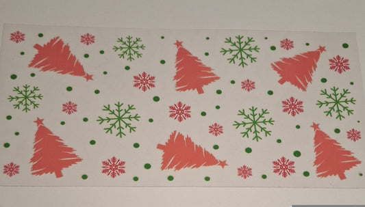 Festive trees snowflakes16oz libbey cup wrap