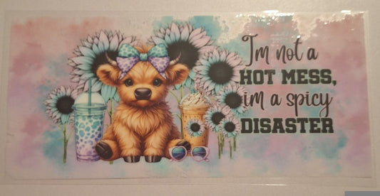 Im not a hot mess, im a spicy disaster 16oz Libbey Cup Wrap