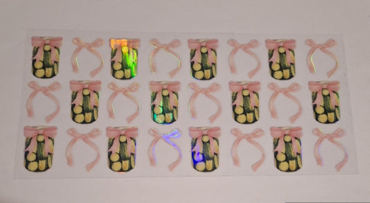 Pickle Jar Holographic 16oz libbey cup wrap