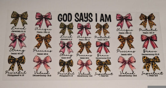 God says i am 16oz libbey cup wrap