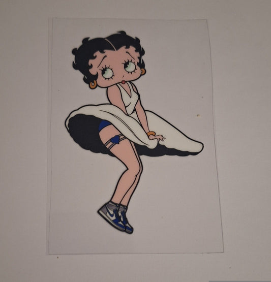Betty boop white dress Uvdtf pocket Size Decals