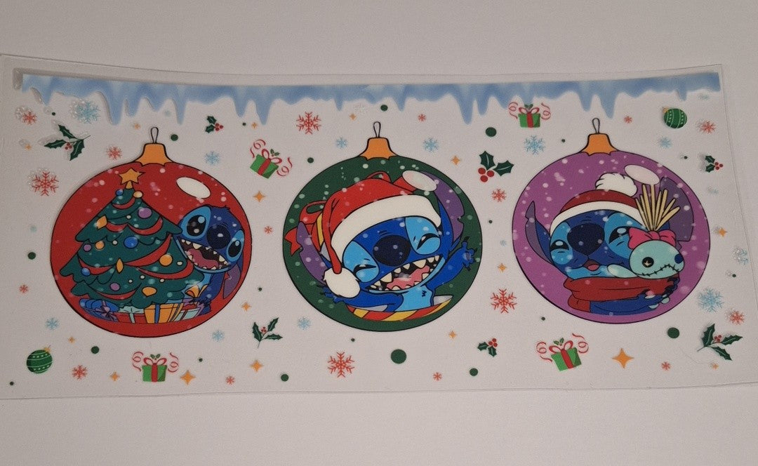 Stitch baubles 16oz libbey cup wrap