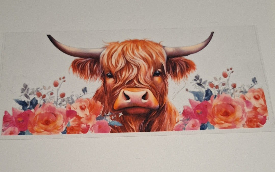 Highland cow 16oz libbey cup wrap