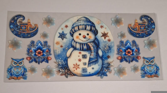 Cute snowman 16oz libbey cup wrap