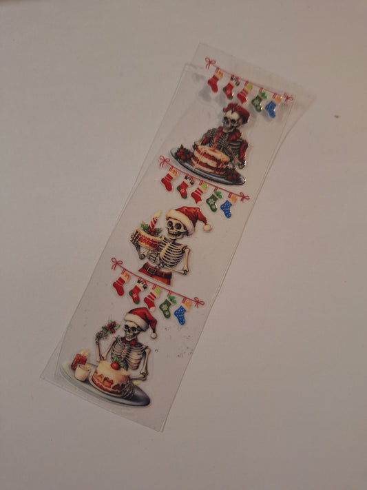 Xmas skeleton style 2 pen/bookmark wrap