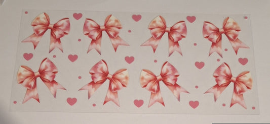 Pink bows 16oz Libbey Cup Wrap