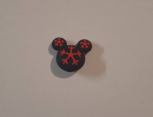 Snowflake Mouse Head Focal Bead