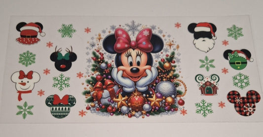 Christmas minnie 16oz libbey cup wrap
