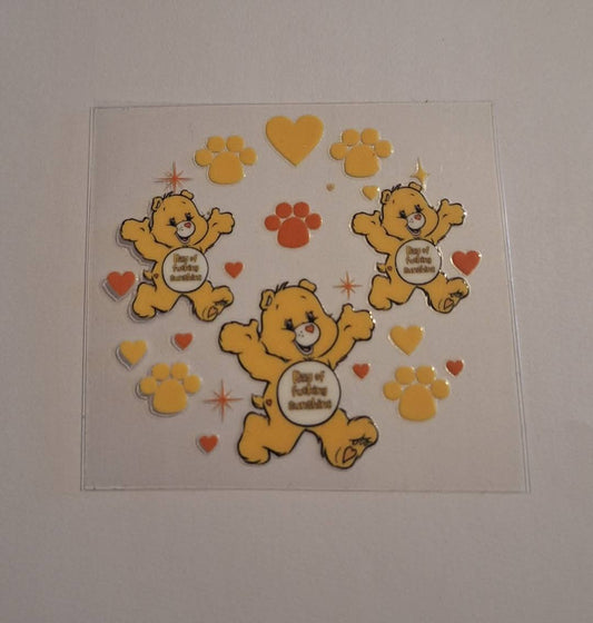 Swear Bear Yellow 16oz Lid Decal
