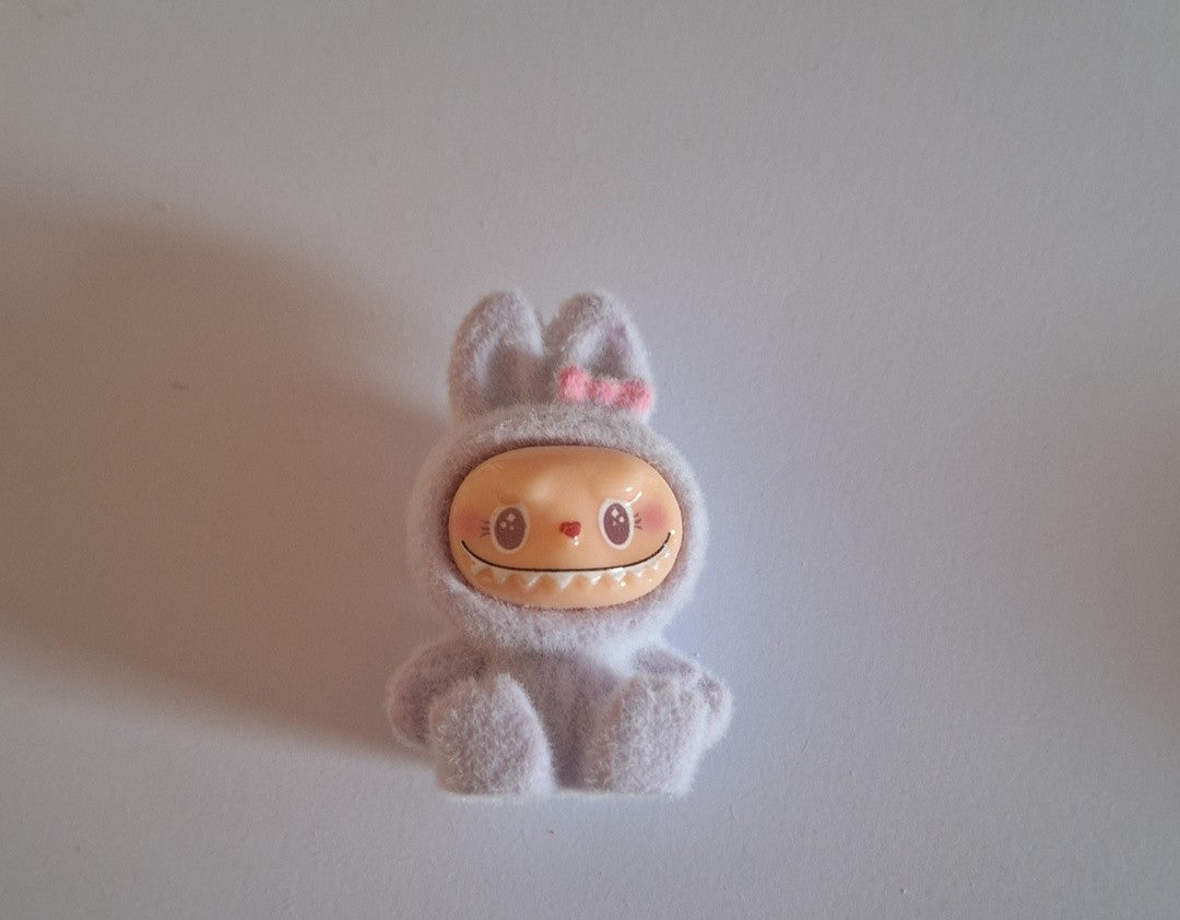 Large 3d labubu lilac felt feel beads