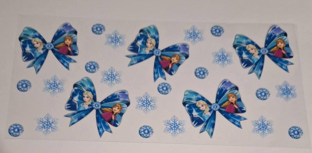 Frozen blue bows 16oz libbey cup wrap