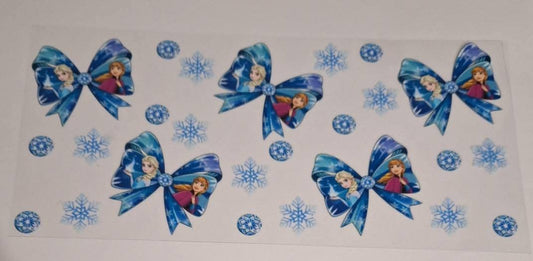 Frozen blue bows 16oz libbey cup wrap