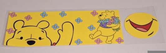 Pooh bear floral 11oz Mug wrap & bottom