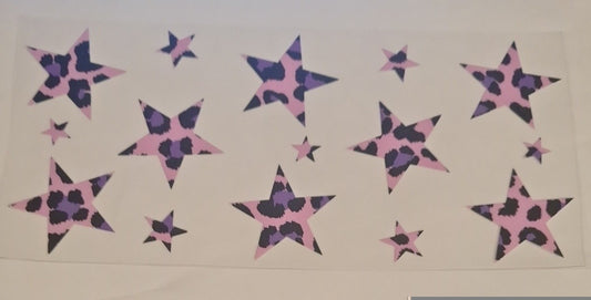 Leopard print stars 16oz libbey cup wrap