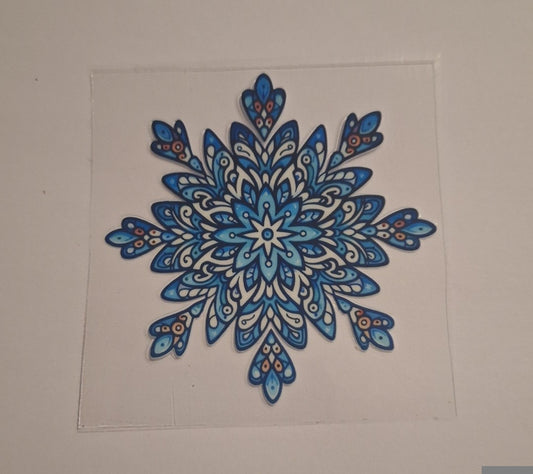 Snowflake blue 7cm uvdtf decal
