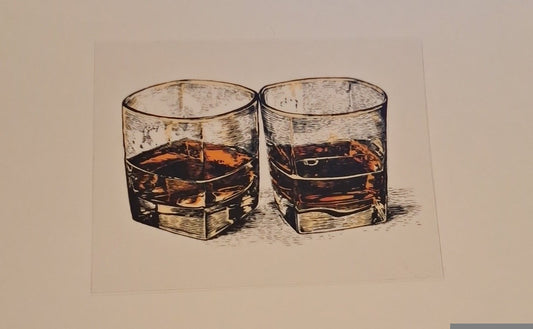 Whiskey glasses Uvdtf pocket Size Decals