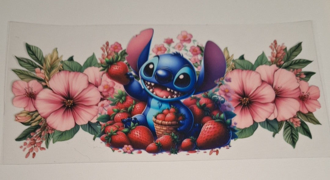 Stitch strawberries 16oz libbey cup wrap