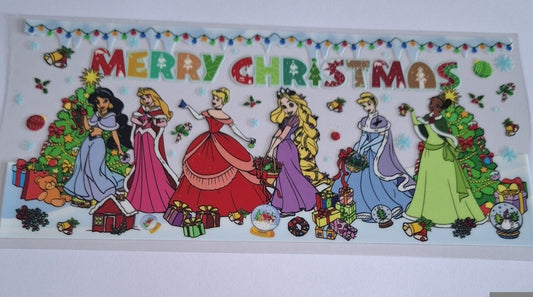 Merry christmas princesses 16oz libbey cup wrap