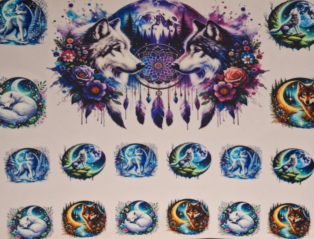 Wolves with dreamcatchers 40oz  wrap