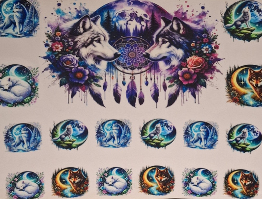 Wolves with dreamcatchers 40oz  wrap