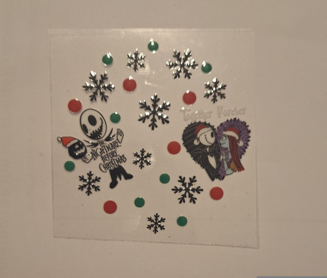 Jack & sally 16oz Lid Decal