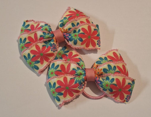 Floral Hair Bows Baby Bobbles