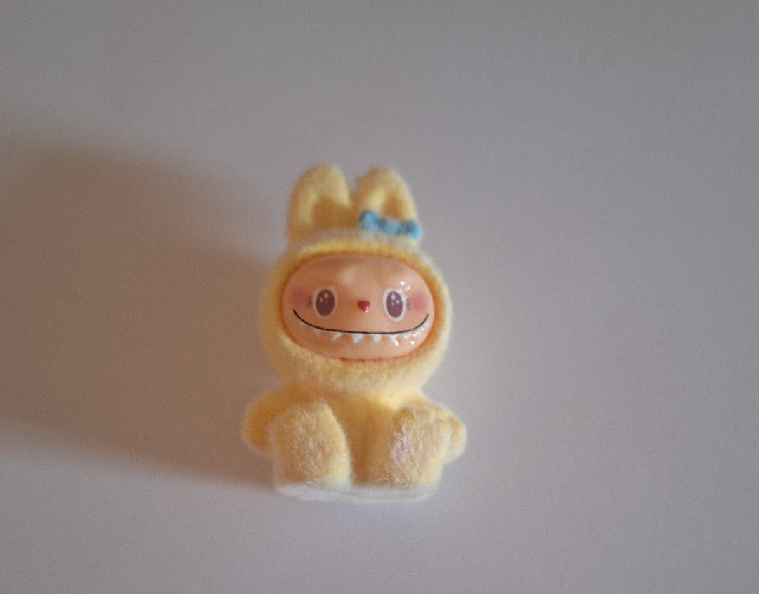 Large 3d labubu yellow felt feel beads