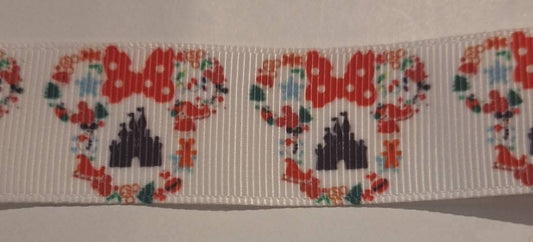 Minnie xmas 25mm ribbon