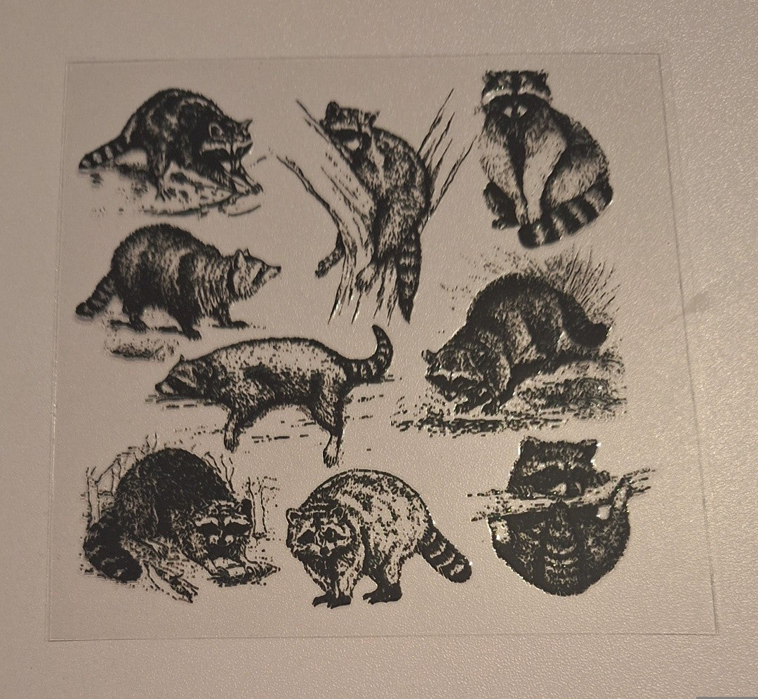 Racoons style 2 Uvdtf decals