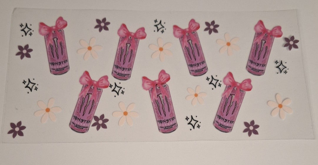 Monster pink 16oz libbey cup wrap