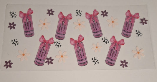 Monster pink 16oz libbey cup wrap