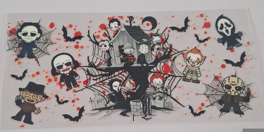 Cartoon halloween characters 16oz Libbey Cup Wrap