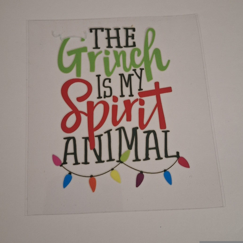 The grinch is my spirit animal Uvdtf pocket Size Decals