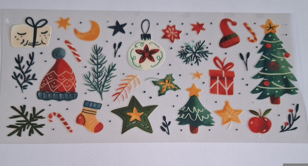 Christmas style 1 16oz libbey cup wrap