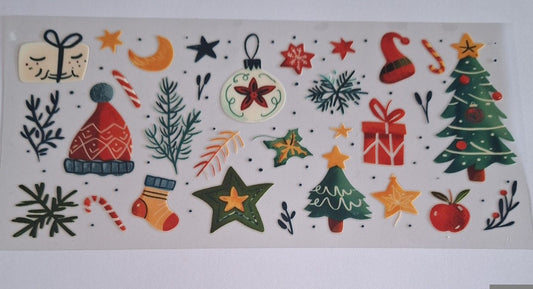 Christmas style 1 16oz libbey cup wrap