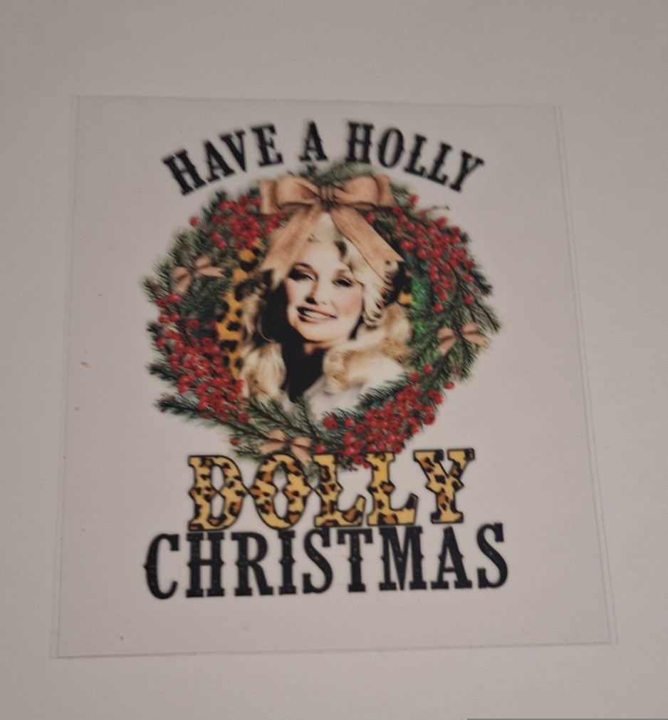 Have a holly dolly christmas Uvdtf pocket Size Decals