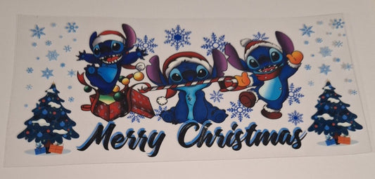 Merry christmas stitch 16oz libbey cup wrap