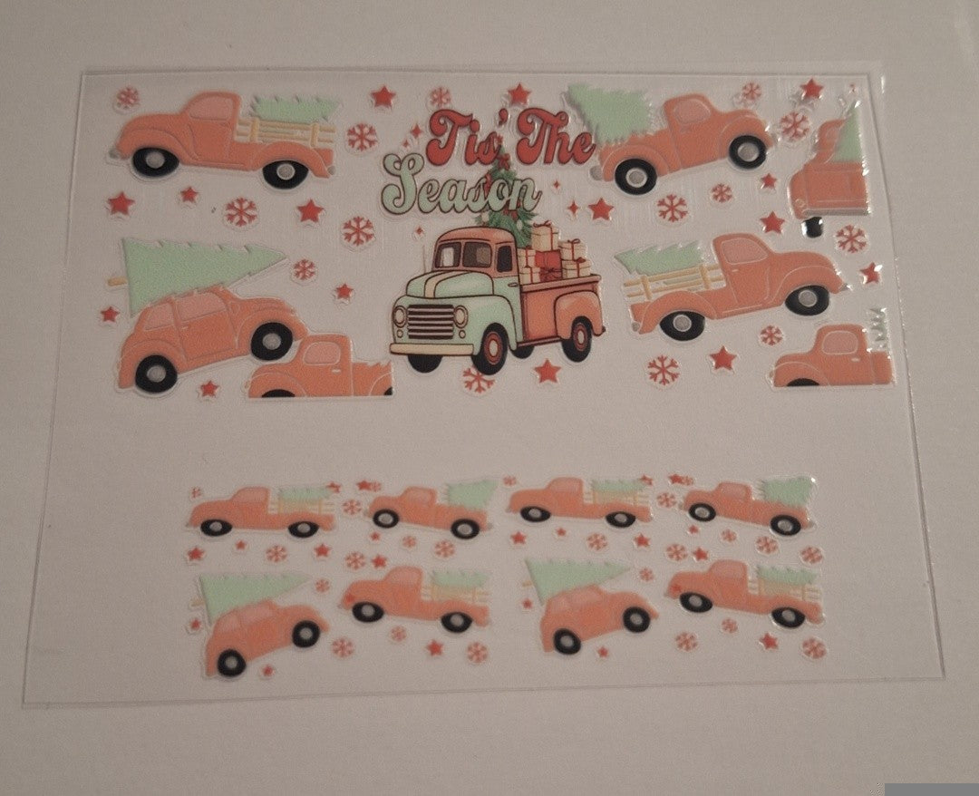 Tis the season truck Mini stanley keychain wrap