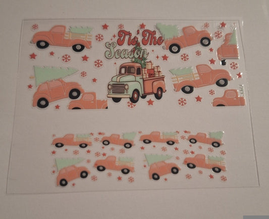 Tis the season truck Mini stanley keychain wrap