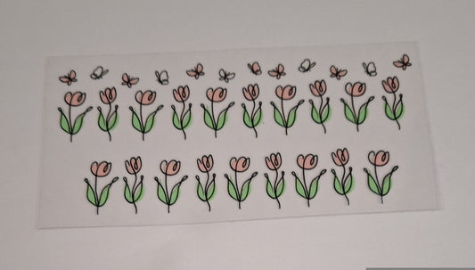 Pink tulips 3oz espresso shot Cup wraps