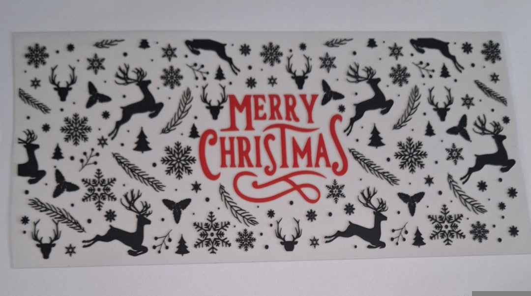 Merry Christmas 16oz libbey cup wrap