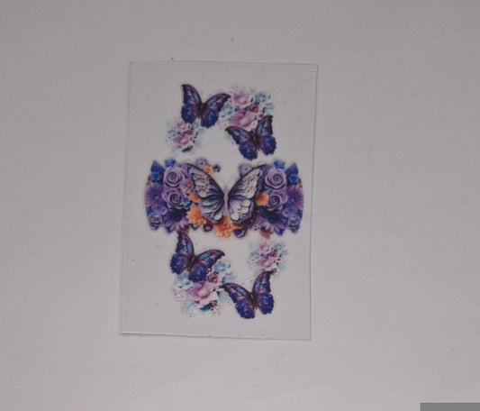 Purple butterflies Motel keychain Decals