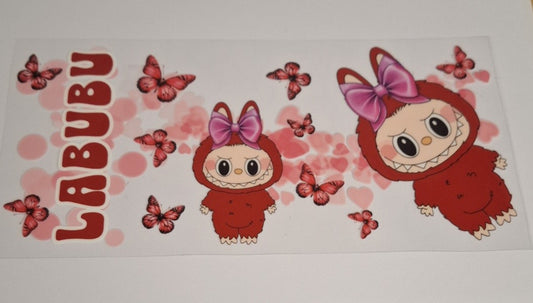 Labubu red 16oz libbey cup wrap