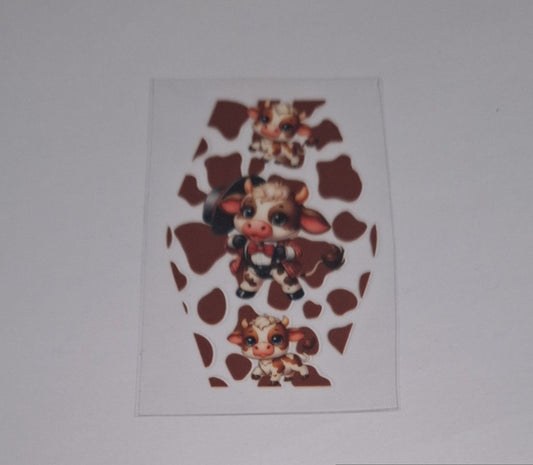 Cow print brown Motel keychain Decals