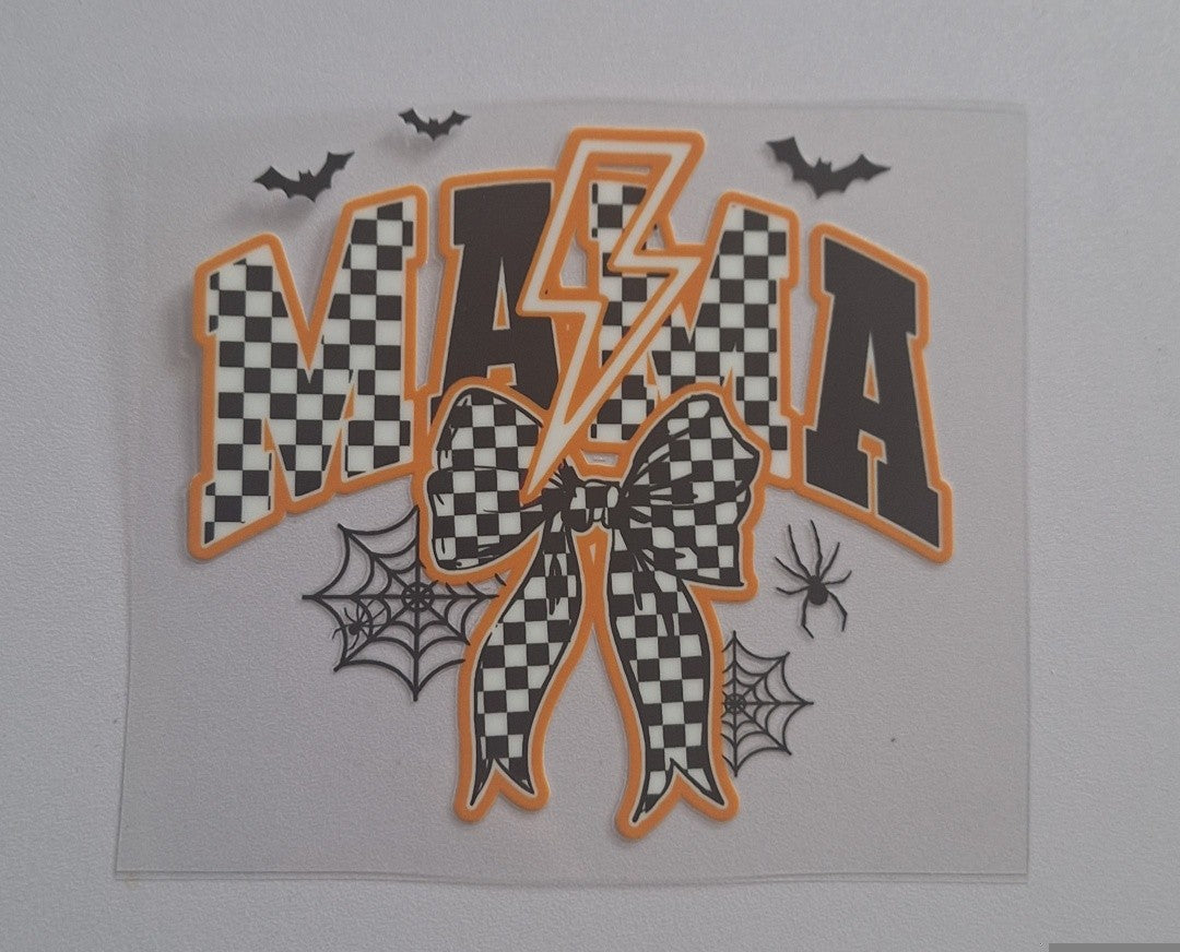 Mama orange checquered Uvdtf decals